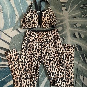 Victoria secret workout leopard set